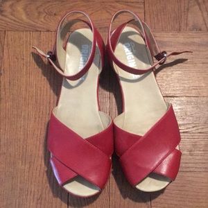 Clarks red sandals